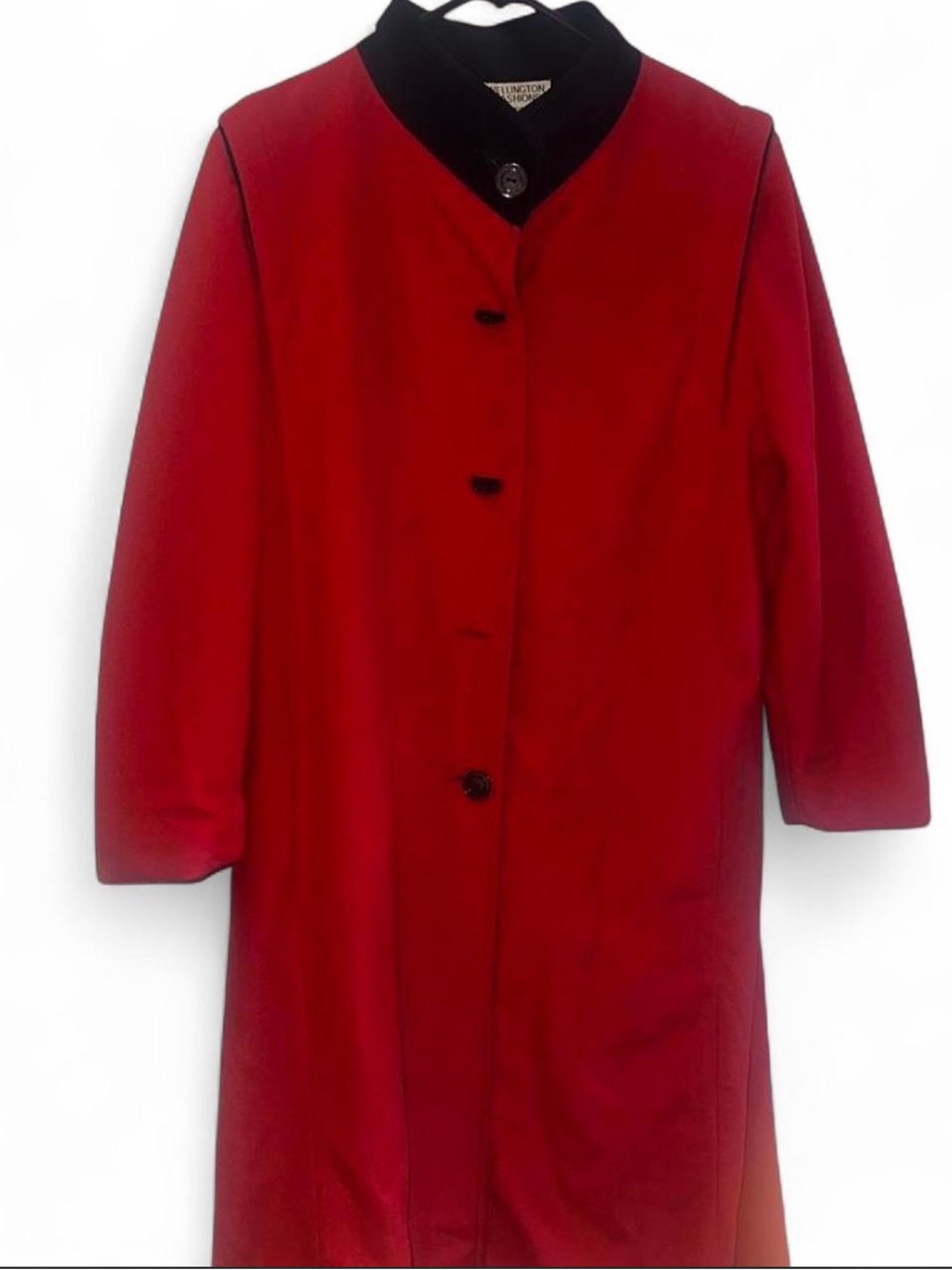 Miracle Red Trench Coat with Black Collar